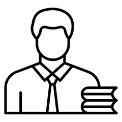 Teacher Male vector icon. Can be used for Literature iconset.