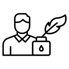 Author Male vector icon. Can be used for Literature iconset.