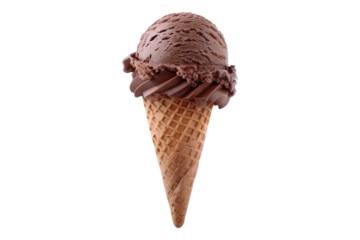 Chocolate ice cream isolated on transparent background