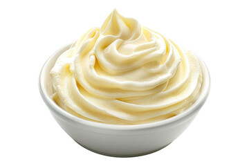 Cream in bowl isolated on transparent background