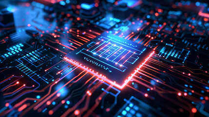 Obraz premium Quantum Processor with Enhanced Computing Power