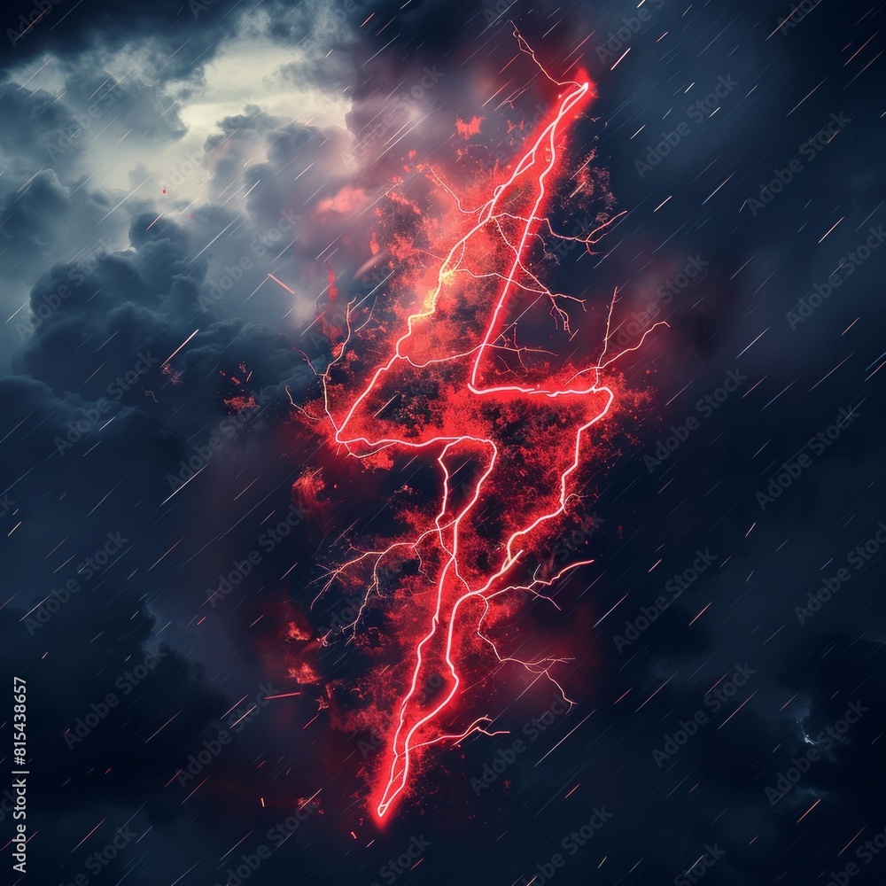 Aufkleber lightning bolt arrow icon design a red arrow styled as a lightning bolt, ai generative