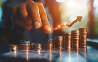 Business growth, Boost business or success concept, profit growth, sales and revenue growth, Progress or development concept, arrow chart Future Growth Plan, Bitcoin