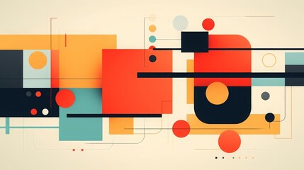 Obraz premium Neoplasticism flat design front view structural composition theme animation Complementary Color Scheme