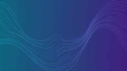 Blue violet minimal wavy lines abstract futuristic tech background