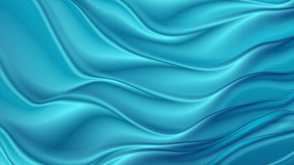 Bright blue smooth glossy waves abstract elegant background