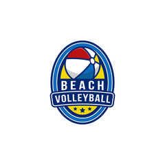 beach ball badge logo design