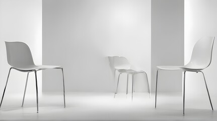 Single chair at different angles on a white background. generative.ai