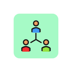 Corporate structure line icon. Flow, tree, hierarchy. Human resource concept. Can be used for topics like workflow, management, leadership
