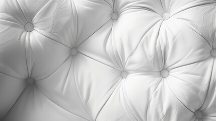  A tight shot of a white leather couch's back, showcasing its circular pattern on the upholstery