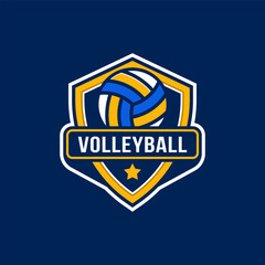 Obraz premium volleyball logo badge template