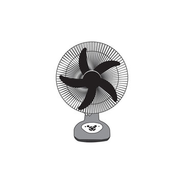recommend clip art: Table fan hand fan in flat style. Modern electric fan different types colors set realistic vector illustration. realistic portable fan in black and yellow colors. Climate device for using in room .