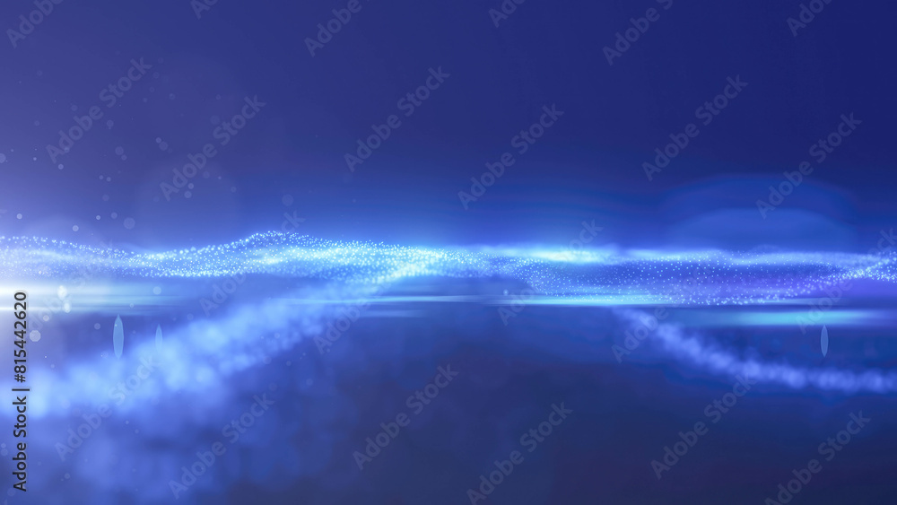 Poster blue energy glowing magic waves high tech digital iridescent with light rays lines and bokeh energy 