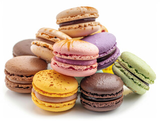 Obraz premium A stack of different colored macarons