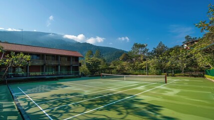 Outdoor Tennis Court AI generation