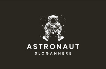 Astronaut logo icon design template vector illustration