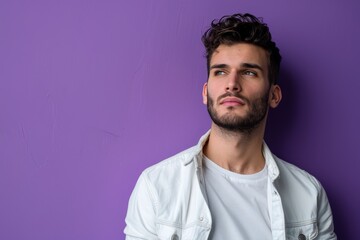 Fototapeta premium Man in White Shirt. Generative AI.
