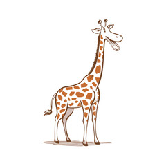 Giraffe Doodle Art: Quirky Sketch of a Tall and Graceful Zoo Animal