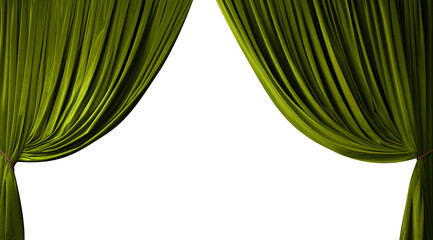 transparent green velvet drape curtain stage frame 