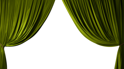 transparent green velvet drape curtain stage frame 