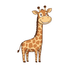 Obraz premium Giraffe Doodle Art: Quirky Sketch of a Tall and Graceful Zoo Animal