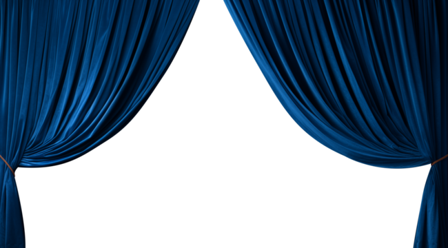 transparent blue velvet drape curtain stage frame 