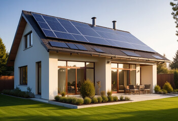 a house with solar panels on the roof and a house with a solar panel on the roof.