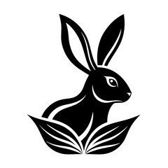 Modern and minimalist rabbit logo vector icon illustration 