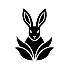 Modern and minimalist rabbit logo vector icon illustration 