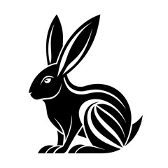 Modern and minimalist rabbit logo vector icon illustration 