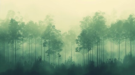 A serene minimalist background with a gradient of green tones, resembling a tranquil forest.