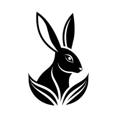 Modern and minimalist rabbit logo vector icon illustration 