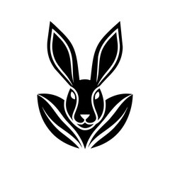 Modern and minimalist rabbit logo vector icon illustration 