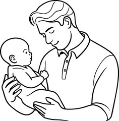 Continuous one line drawing of happy father hold up his child girl. Father is superhero. Happy father's day 