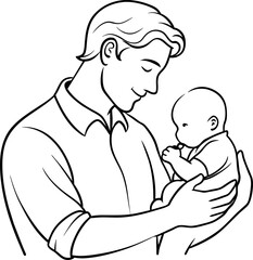 Continuous one line drawing of happy father hold up his child girl. Father is superhero. Happy father's day 