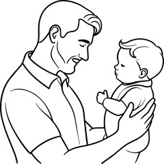 Continuous one line drawing of happy father hold up his child girl. Father is superhero. Happy father's day 