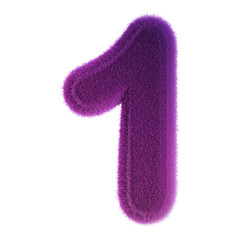 Purple Grass 3D Number 1