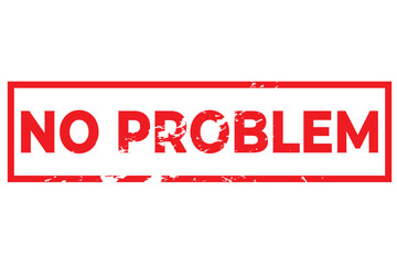 Damaged oval red stamp with the word "no problem" - vector
