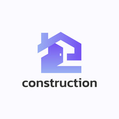 Modern open house logo design. Letter 2 of architecture template design.