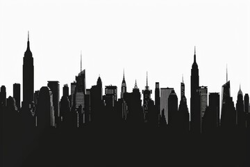 Obraz premium Simple art deco New york skyline