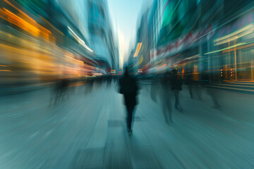 someone is walking on the street with blurred movement, Ai Generated Images