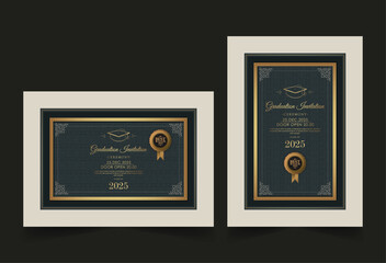 Elegant dark graduation invitation template