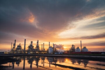Fototapeta premium industrial zone location at oil refinery factory