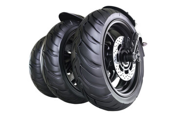 Motorcycle tires isolated on transparent background