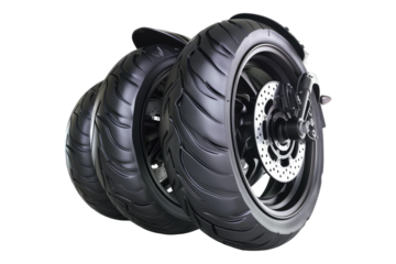Motorcycle tires isolated on transparent background