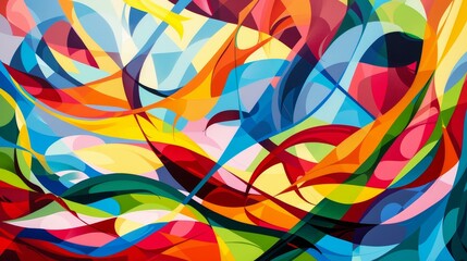 Obraz premium Vibrant mural blends contrasting hues for dynamic appeal, Ai Generated
