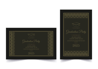 graduation invitation with ornament template