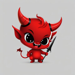 Cute devil figure, emoticon귀여운악마 피규어,이모티콘Generative AI