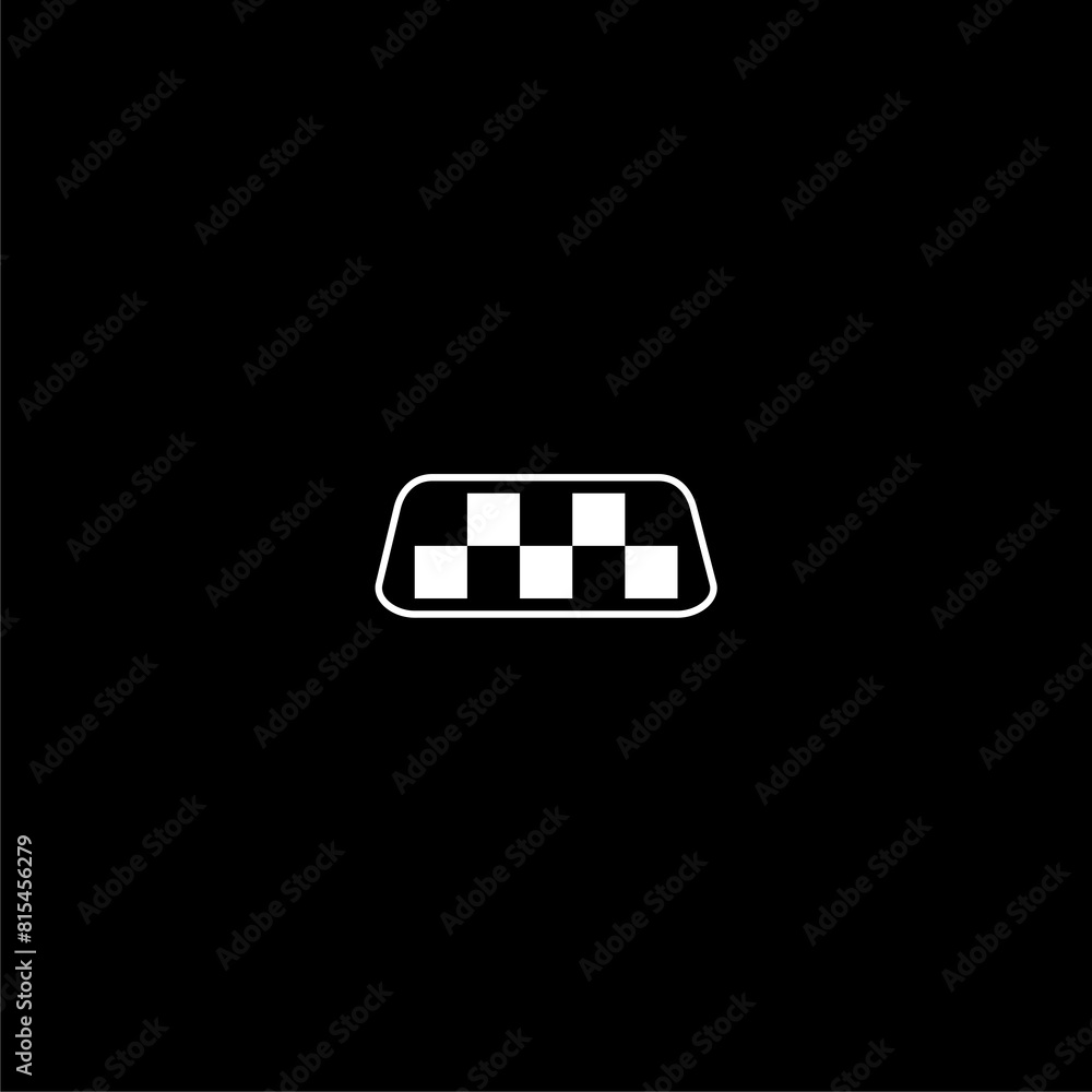 Poster taxi car roof sign icon isolated on dark background