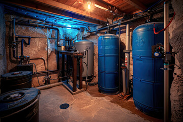 Generative ai on the theme of water filtration system for home, clean soft liquid to drinking